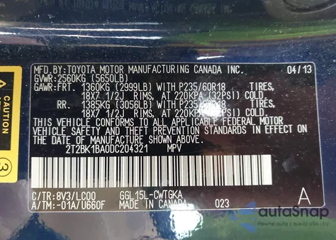 2013 Lexus Rx 350 from USA, damaged, VIN 2T2BK1BA0DC204321